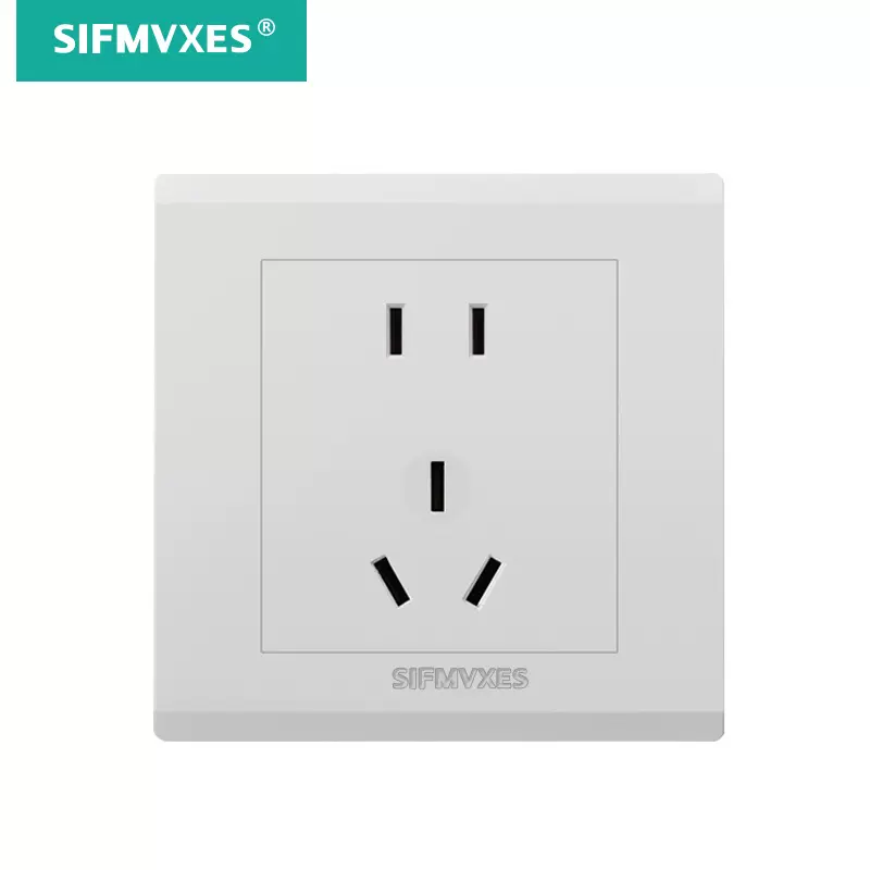 博德纯白家装86型暗装墙壁开关插座面板电源插座厂家批发一开五孔