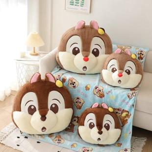 Cartoon Cute Chipmunk Pillow Doll Doll Cushion Blanket Two-in-One Plush Doll
