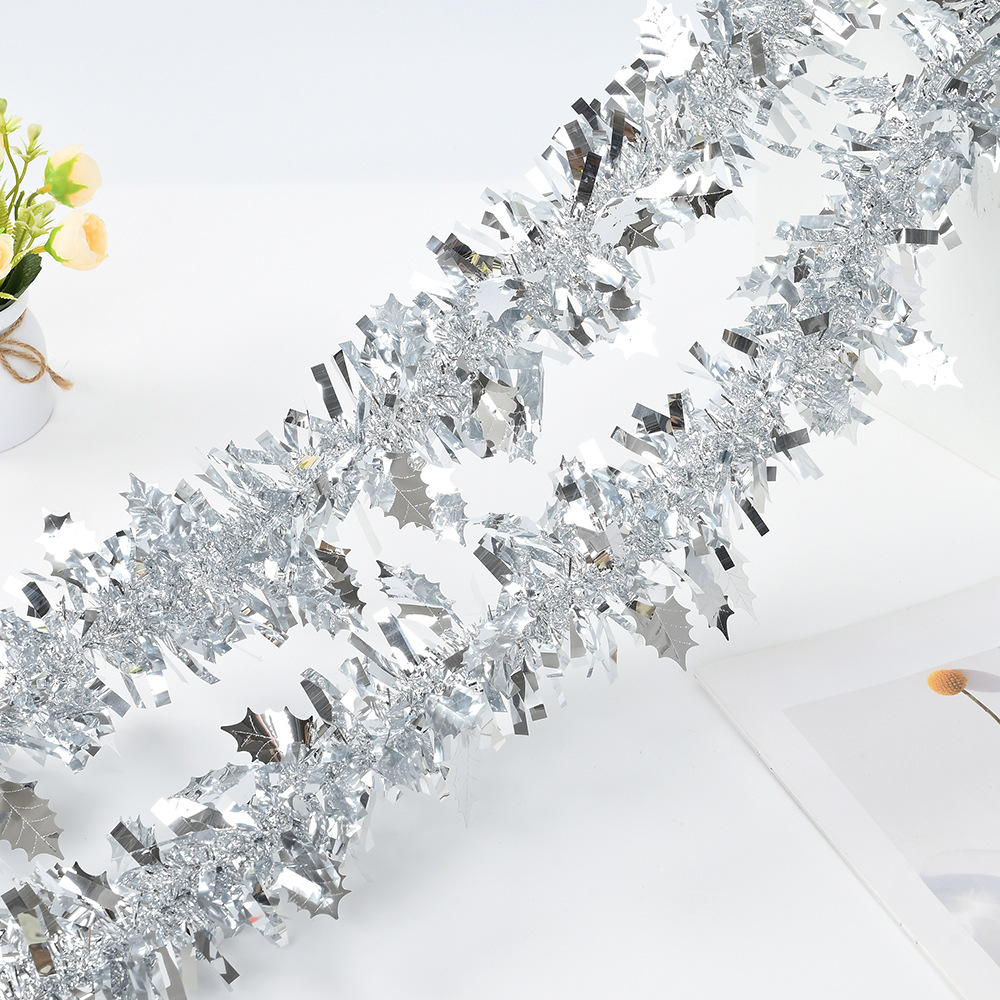 Navidad transfronteriza decoración festiva de fiestas de color tira de lana 9cm2m espuma colgante de hoja de red