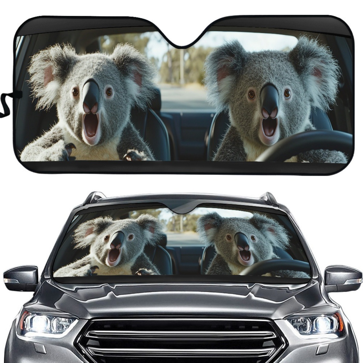 Cartoon animation koala car sun visor creative decoration sunshade…
