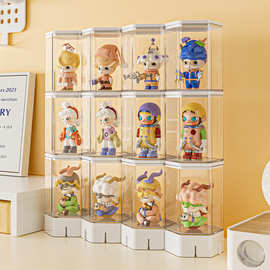 盲盒收纳展示架萌粒乐高积木透明防尘摆柜玩具公仔手办展示收纳盒