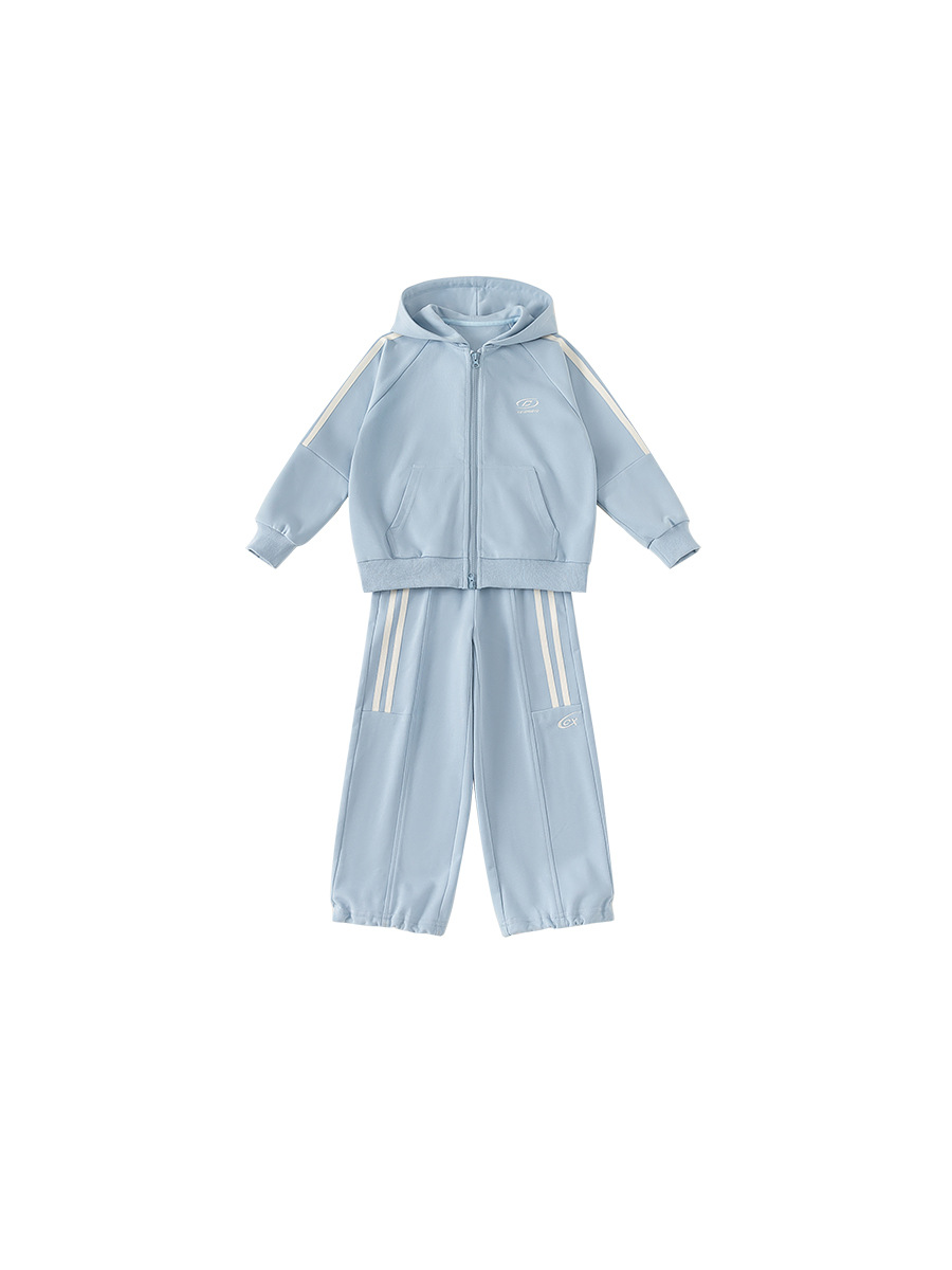 Yubao ropa infantil primavera traje casual bolsillo chaqueta con capuz chaqueta pantalones casuales deportivos de dos piezas image 6