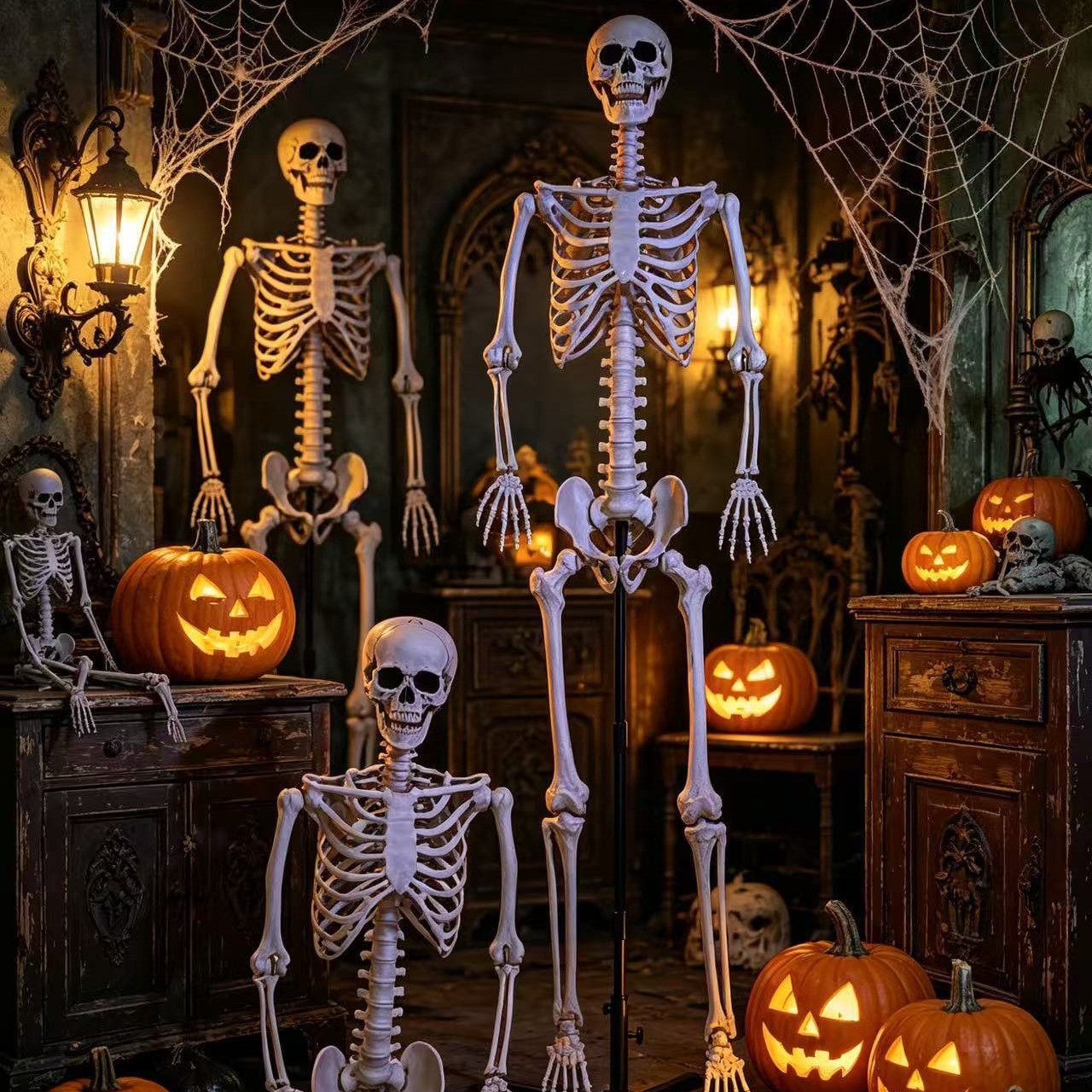 Nuevo esqueleto transfronterizo de 240 cm para Halloween, decoración colgante desmontable, suministro directo de fábrica de Amazon.