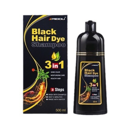 Mido al por mayor transfronterizo, un champú de tinte para el cabello negro, un lavado, blanco a negro, planta fina, crema para el cabello de burbujas