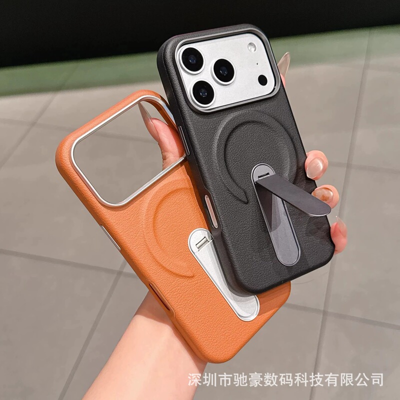 Standing Rotating Stand Suitable for iPhone 18 Pro Max, Business-Style Plain Leather Magnetic Phone Case, Apple 17 Anti-Drop Cover Standing Rotating Stand Suitable for iPhone 18 Pro Max, Business-Style Plain Leather Magnetic Phone Case, Apple 17 Anti-Drop Cover