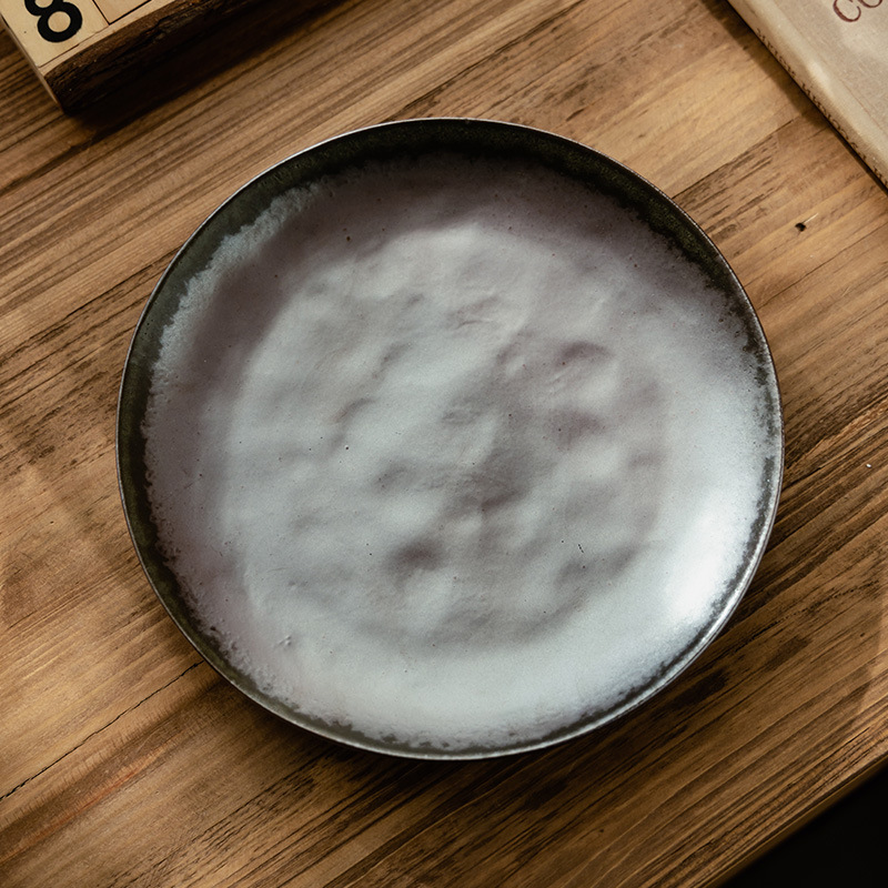 Plato de cerámica medieval platos de postres de comida occidental platos de platos de platos de mesa al por mayor platos de platos de estilo japonés redondos de restaurante