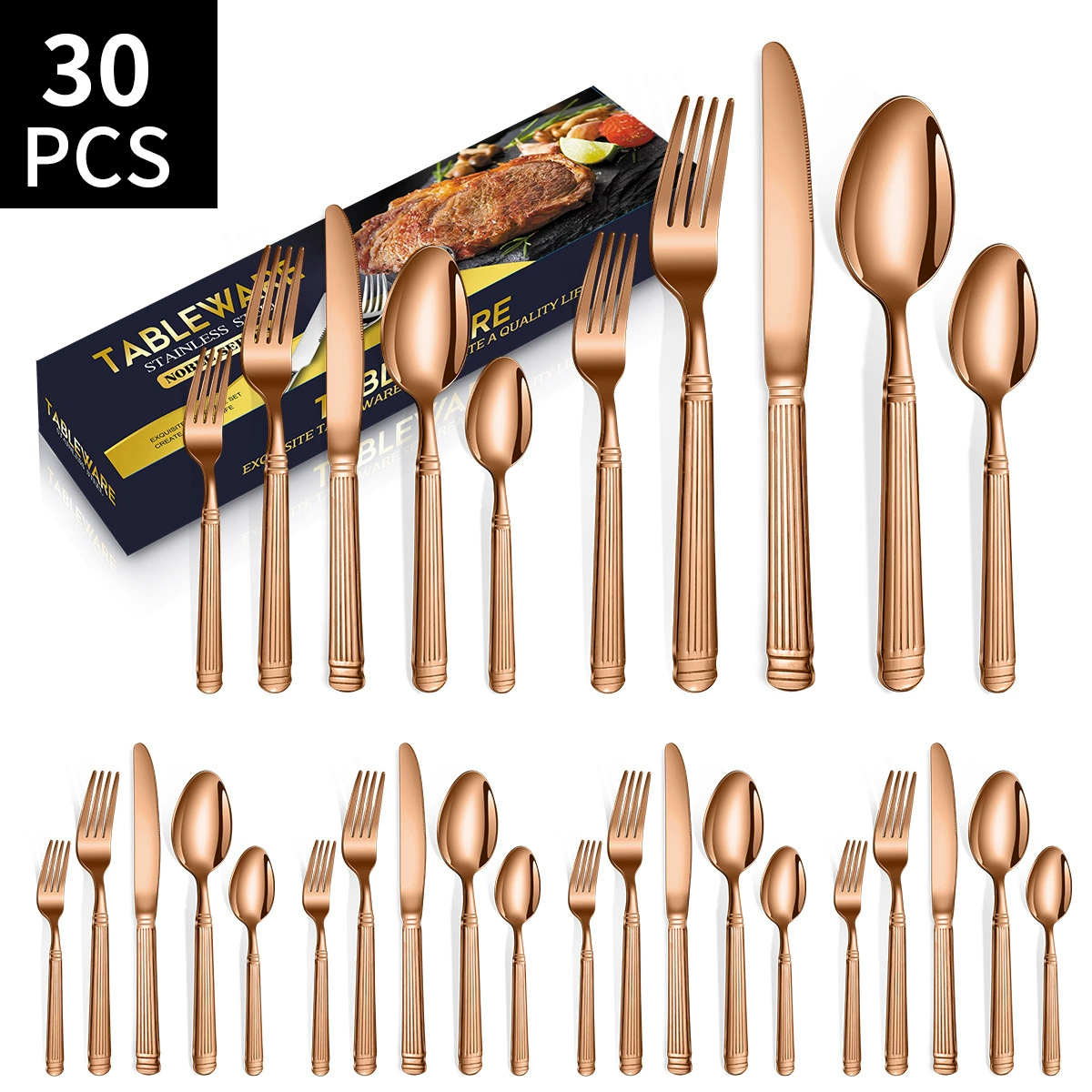 (Cross-border trading), tableware stainless steel, set, Amazon