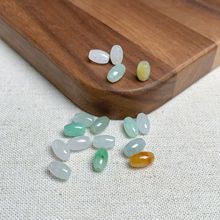 三彩糯冰种水小米珠缅甸翡翠玉器工艺品饰品四会市翡翠a料散珠