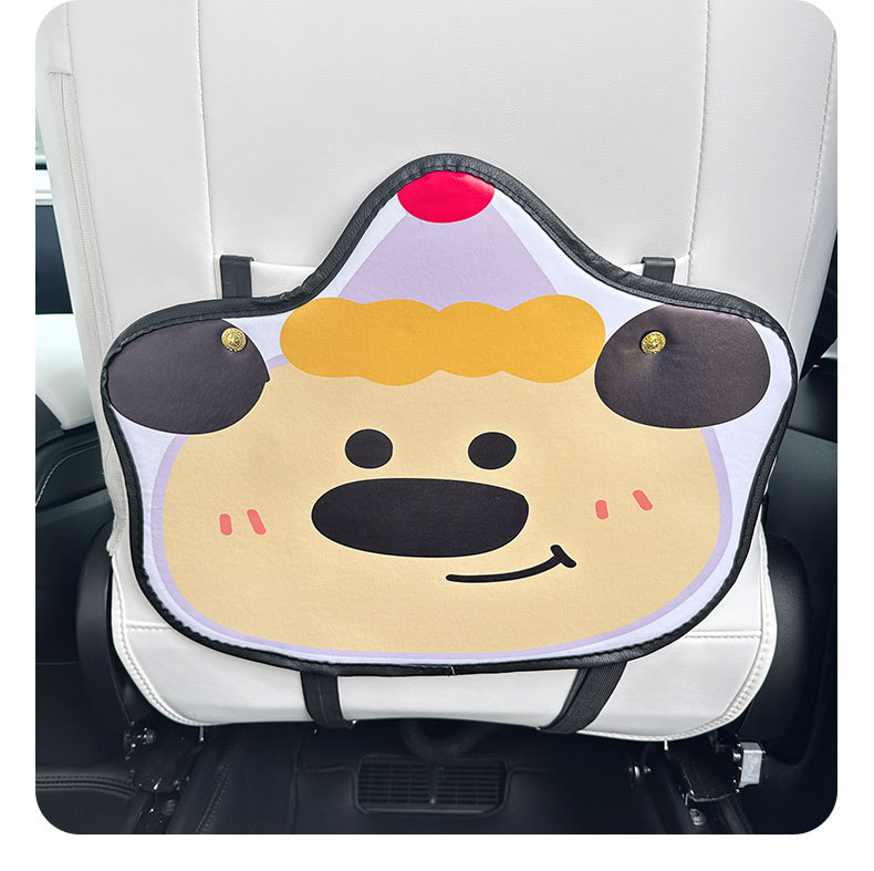 Birthday puppy cartoon cute car chair back anti-kick pad simple and comfortable dirt-resistant storage bag anti-kick pad anti-dirty pad