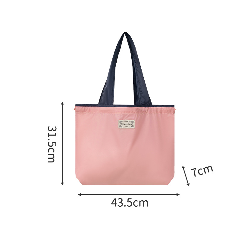 Runhui nueva bolsa de compras plegable de color en contraste bolsa de compras de supermercado bolso de hombro para mujer de gran capacidad bolso de compras