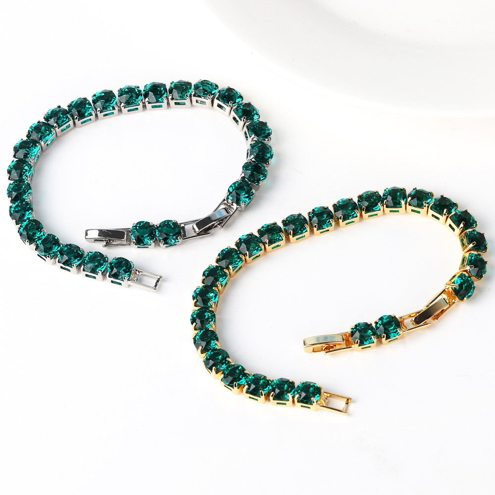 Daily Occasion Copper Simple Style Classic Style Inlay Solid Color Bracelets