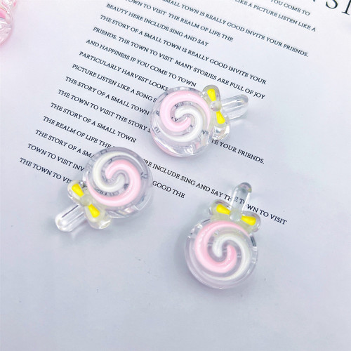 Droplet-shaped lollipop cartoon acrylic transparent beads with holes DIY bracelet stringing beads hair accessories components materials