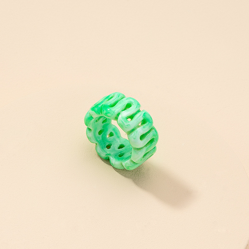 Autumn and winter Korean cute and fun personality ring multicolor acrylic tail ring wholesale