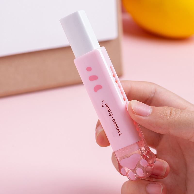 Caricatura Gato Garraba borracha Pull-Pull Estudiante Arte Rubber Estudiante Suplemento de estudio creativo Mini portátil