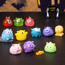 微景观摆件可爱创意小毛怪动物娃娃屋树脂diy装饰桌面汽车小摆件