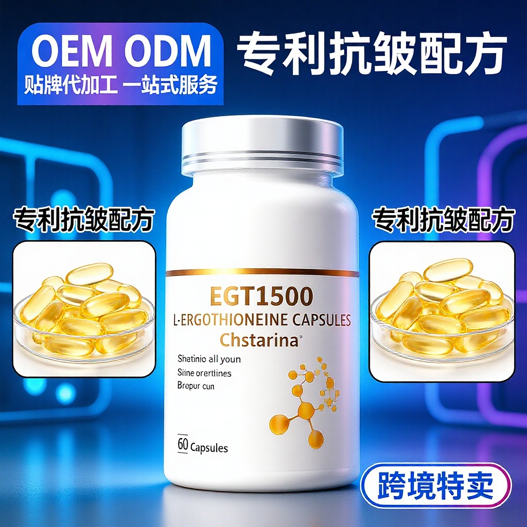 Cross-Border Tk Popular Product: Ergothioneine Anti-Wrinkle and Anti-Aging Soft Capsules, Collagen and Spermidine Patented Formula Customization