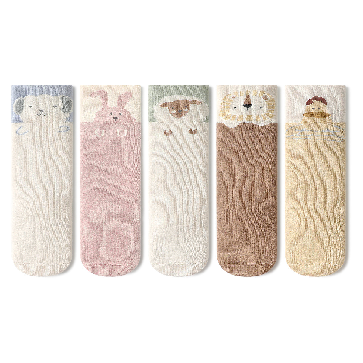 2023 invierno nuevo recién nacido de dibujos animados largo engrosado Terry calcetines de bebé sin hueso boca suelta calcetines de algodón altos