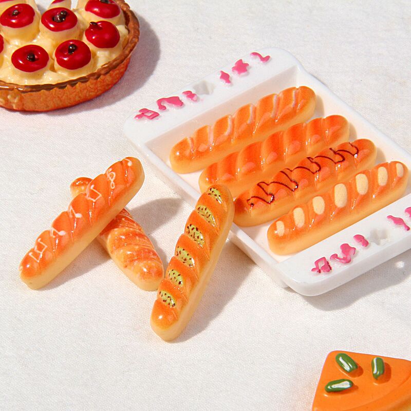 small size baguette simulation miniature eating play bread snacks resin diy accessories dessert house doll house toy small ornaments