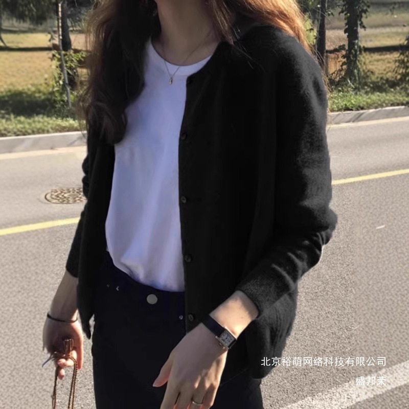 厂家直销秋季针织衫毛衣开衫女大码胖mm微胖灰色显瘦圆领外搭上衣|undefined