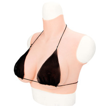 批发直播义乳伪娘假胸硅胶实心假胸高领C D F杯胸垫插片 假乳房