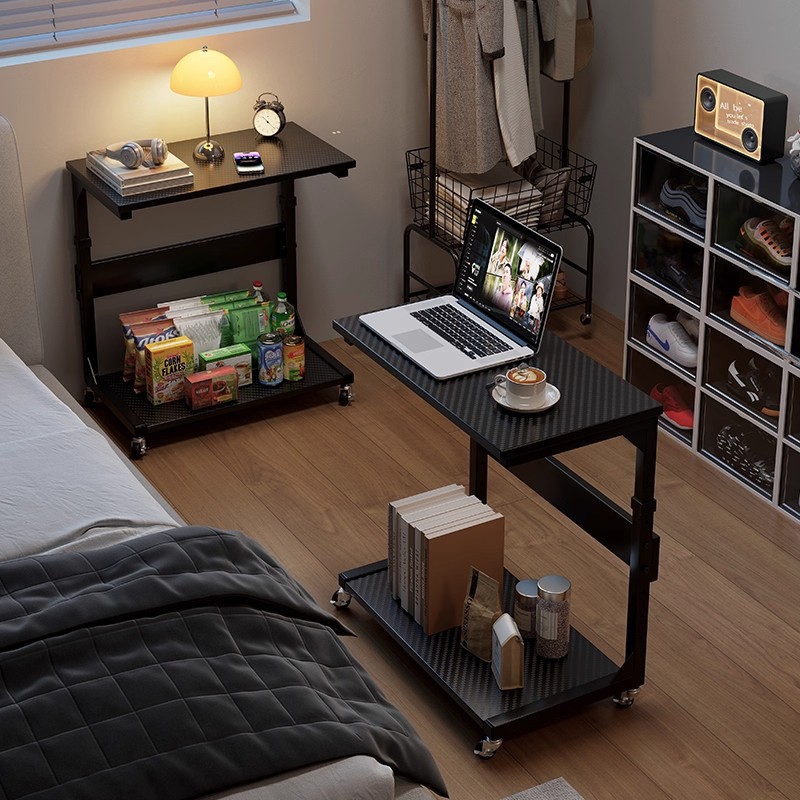 Sofá lateral móvil mesa lateral elevadora tipo mesa de trabajo para dormitorio pequeño tipo de casa mesa lateral doméstica estante de cabecera de la cama