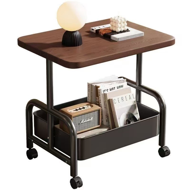 Estante de carro móvil, dormitorio, sala de estar, estante de almacenamiento de bocadillos, mesa de centro moderna y sencilla para el hogar