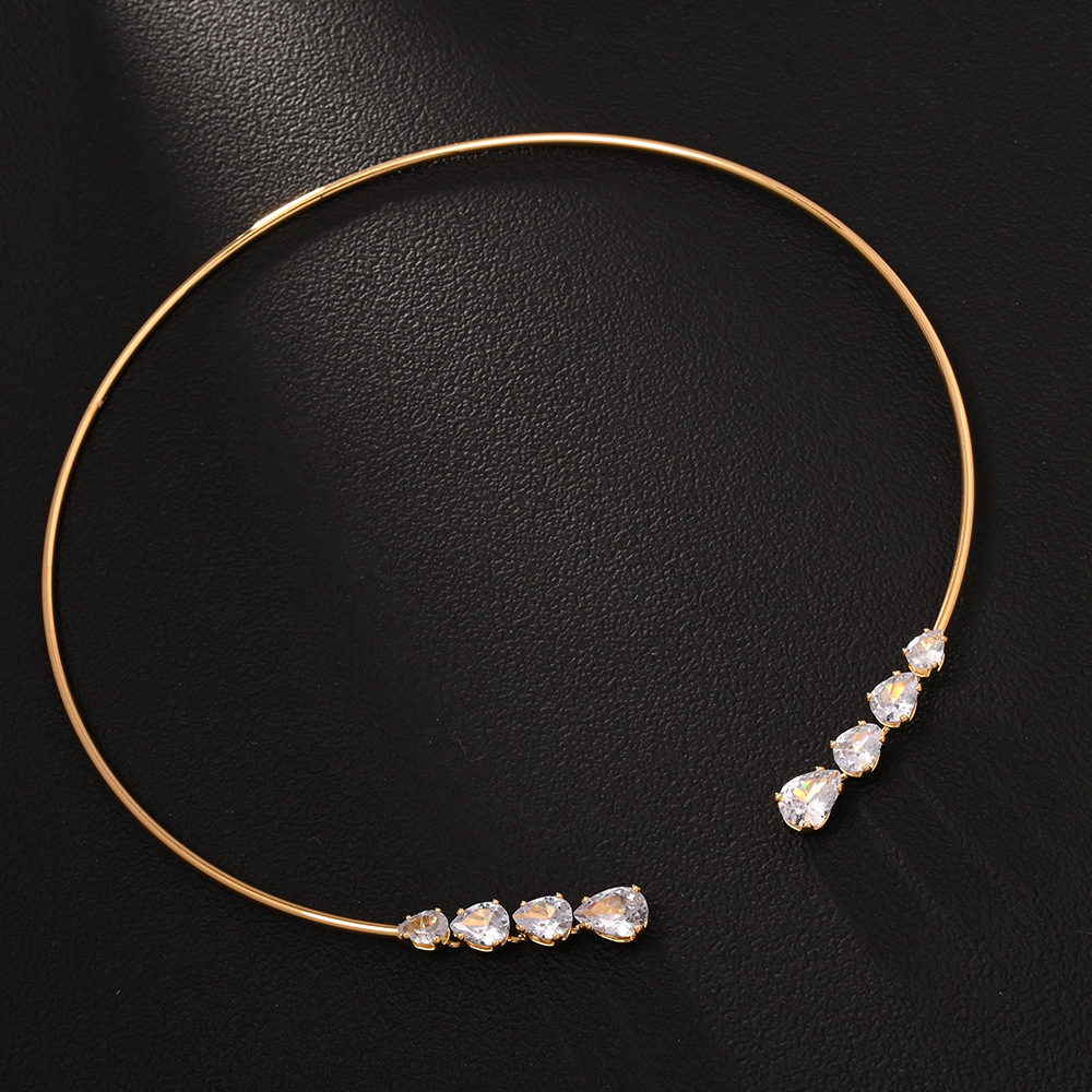 Amazon Hot Gote Zircon Collar Collar Accesorios de baile Collar de apertura de metal