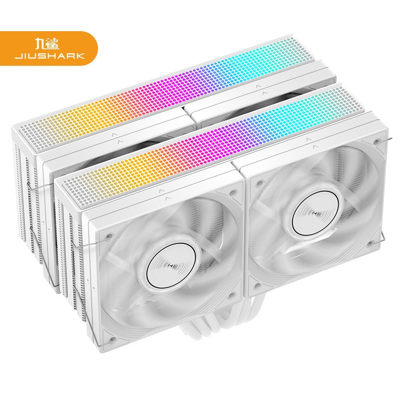 JIUSHARK NINGUNTE CLIMERADOR DE CPU JF15K Twin Tower 10CM4 Ventilador sin memoria 6 Tubo de calor PWM refrigerado por aire