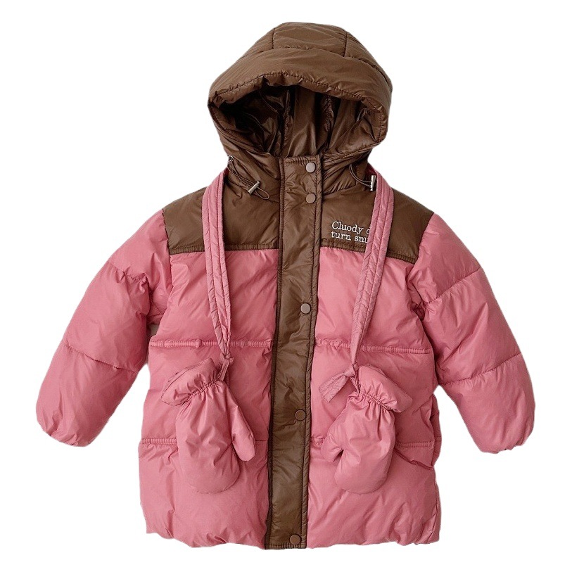 2023 nueva chaqueta de plumón para niños de mediana longitud guantes de costura pato blanco abajo chaqueta de plumón para niños al por mayor
