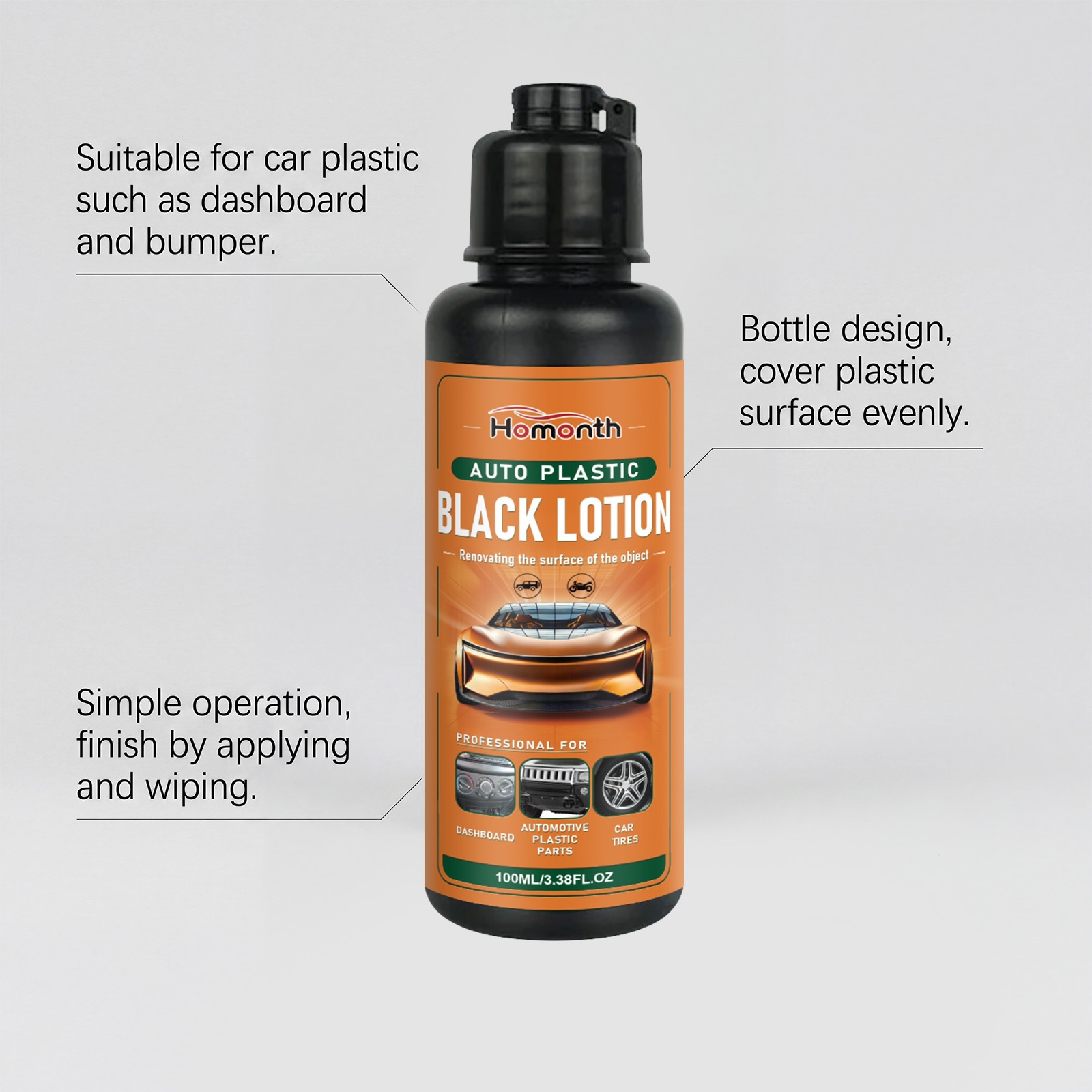 Homonth Car Plastic Renovation Agent Car Interior Plastic Cleaning Film Formation Renovation and Shine Daily Maintenance