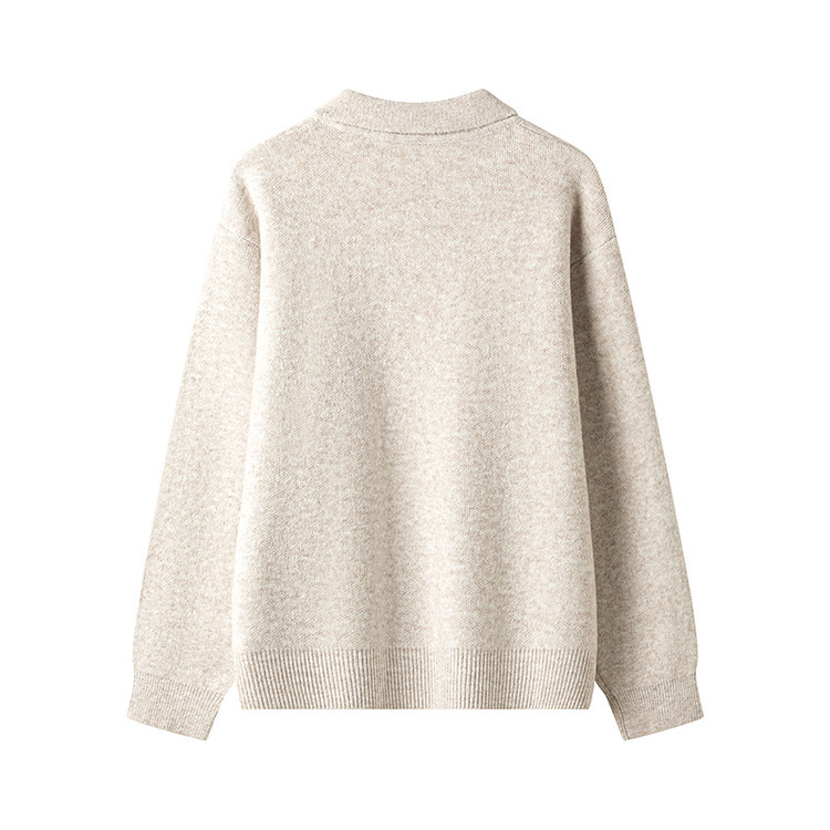 Otoño y invierno con solapa suéter de punto para hombres Amazon sobre una chaqueta simple suelta con un nuevo suéter de punto