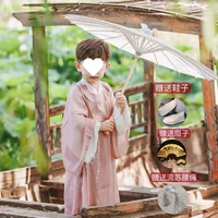 Детский халат Hanfu для мальчиков на весну, осень и лето в стиле династии Сун для мальчиков с круглым вырезом Hanfu в китайском стиле для маленьких детей.