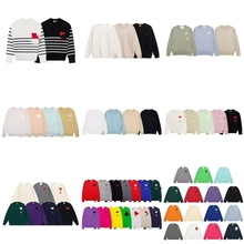 潮牌针织衫经典爱心刺绣套头圆领毛衣休闲宽松情侣装明星同款