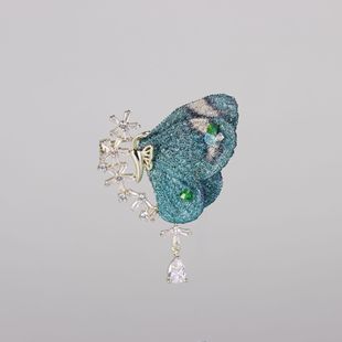 花桥 Jewelry embroidery butterfly brooch for women high-end exquisite suit jacket corsage pin accessories holiday gift