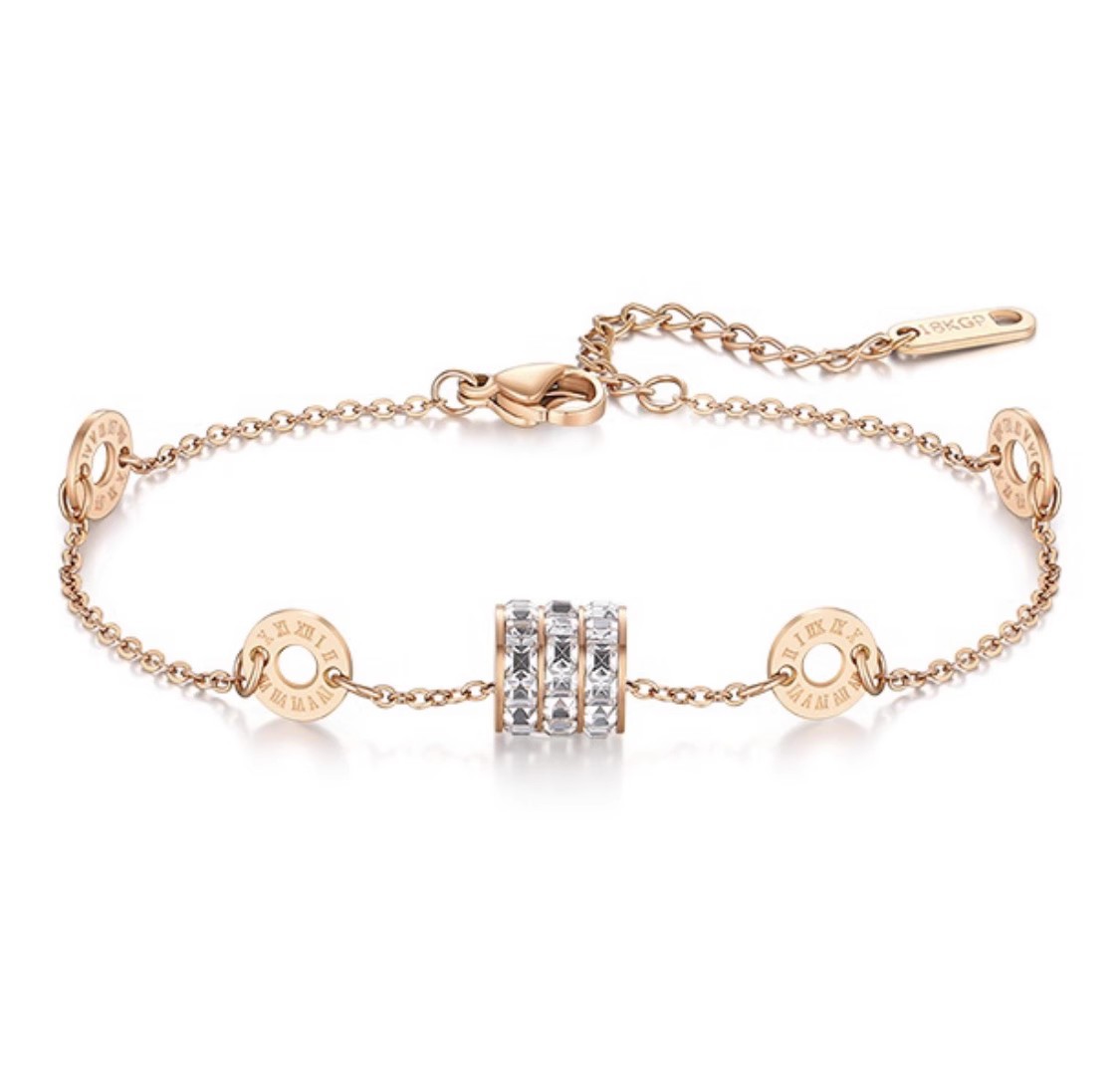 Roman Titanium Steel Bangle Set