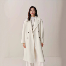 国内鸟家2025冬季新款时尚翻领中长款羊毛呢大衣外套女A1AAF4333