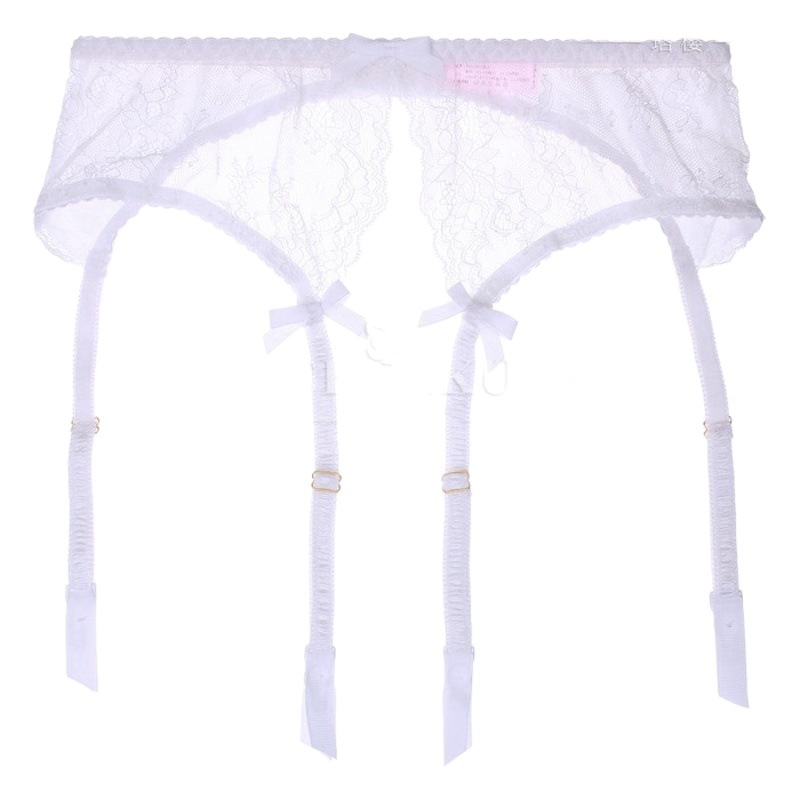 Luoying 0301 Garter Belt with Rubber-Coated Metal Buckle, Ribbon Garter Belt, European and American Style Stockings, Pantyhose Accessories, Lace