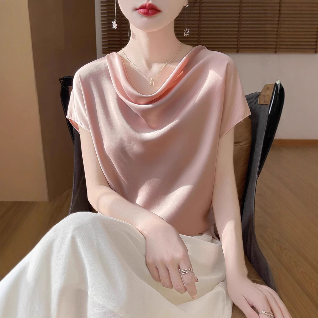 Summer solid silk tank top