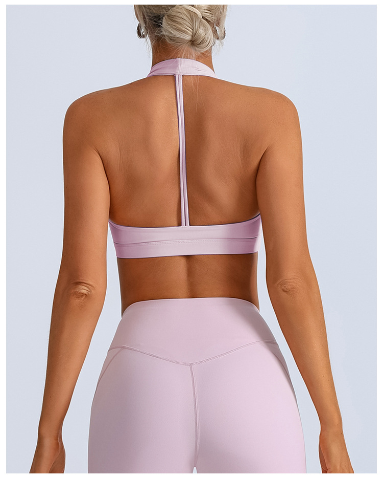 Sujetador de fitness deportivo europeo y americano transfronterizo para mujer con almohadilla para el pecho, espalda hermosa, chaleco de entrenamiento de carrera de yoga de secado rápido de alta elasticidad, bra