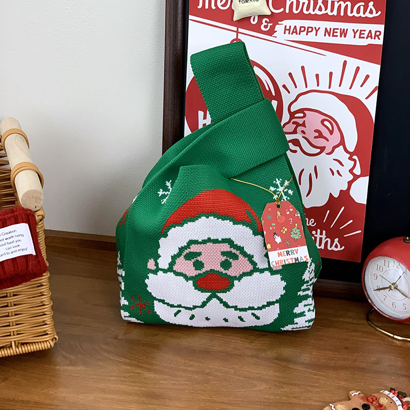 Bolsas de tejido de Navidad al por mayor bolsas de regalo de Nochebuena bolsas de dulces bolsas de regalo de empresa bolsas de mano creativas