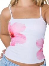 G 13391 Y2K Print Camisole Top ӡ���������� ����ѷŷ���羳