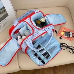ブルーラブ収納バッグ新しいトラベルパーティション必需品トイレタリーバッグ大容量ポータブル外出用ポータブル収納バッグ