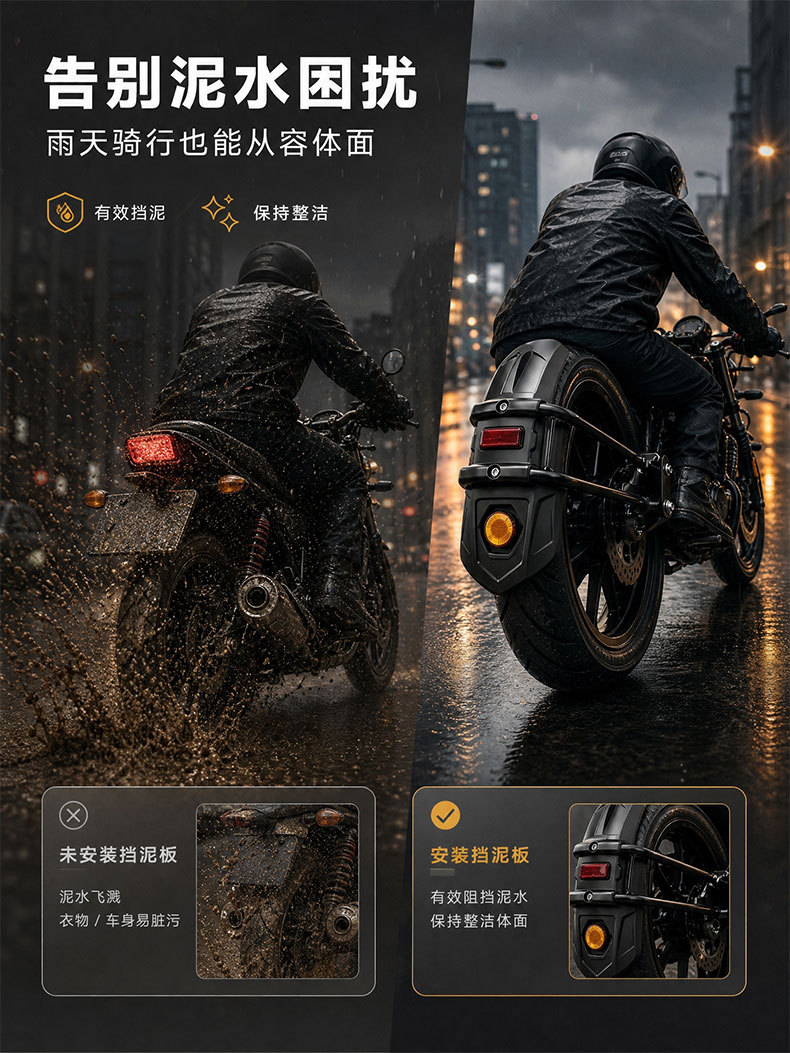 Thickened and stable mudguard bracket, universal for all motorcycles, a modification part for mudguards, non-destructive modification, say goodbye to mud splashing