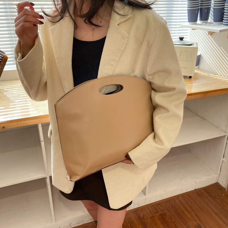 Shangxin 2021 bolsa de primavera aceite frío maletín de cuero embrague de moda color sólido simple bolso de mujer personalizado moda