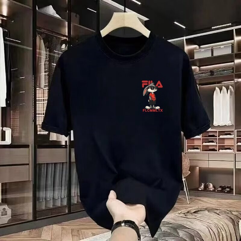 American Trendy Brand 2025 Summer Popular Men's Pure Cotton Short-Sleeved T-Shirt Casual Versatile T-Shirt Men's T-Shirt Tops American Trendy Brand 2025 Summer Popular Men's Pure Cotton Short-Sleeved T-Shirt Casual Versatile T-Shirt Men's T-Shirt Tops