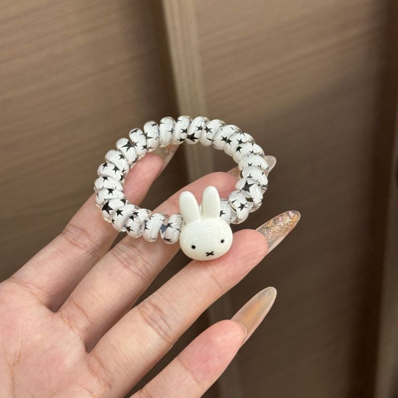 可爱卡通米菲兔电话线发圈超萌甜美高弹力耐用马尾发绳简约发饰|undefined