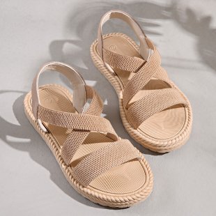 Sandals Women's 2025 Summer New Korean-style All-match Flat Heel Open Toe Flat Buckle Strap Student's Roman Shoes