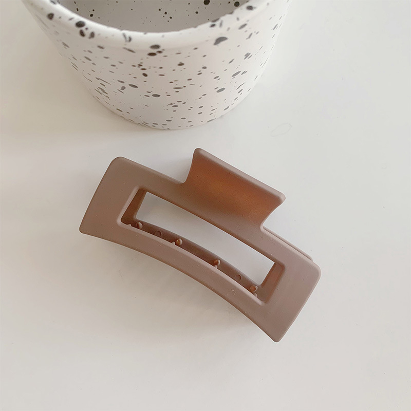 Pinza para el cabello de placa de color coreano ins Maillard, pinza para el cabello de color té con leche de otoño e invierno, pinza para el cabello grande de textura simple