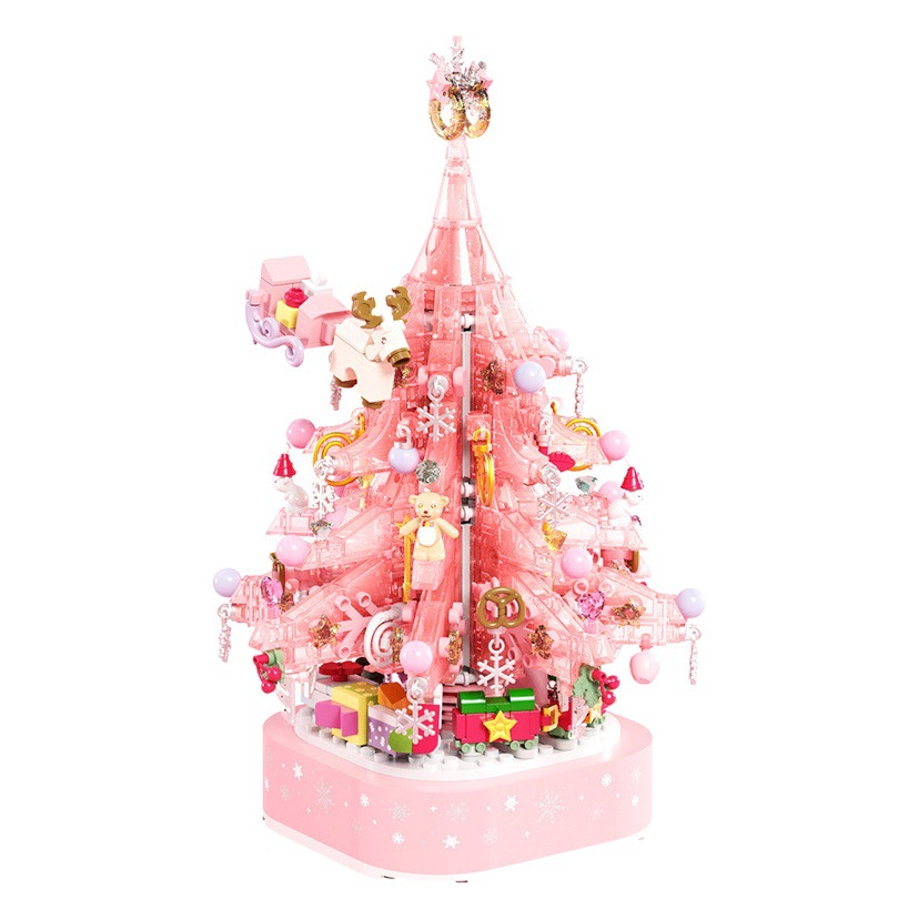 森宝605024水晶粉クリスマスツリーオルゴール女の子クリスマスプレゼントパズル