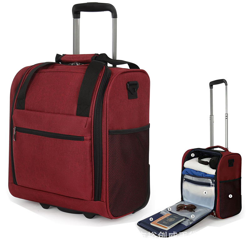 16inch 3-in-1 carry-on luggage bag with wheels, lightweight and portable rolling trolley bag for under the seat